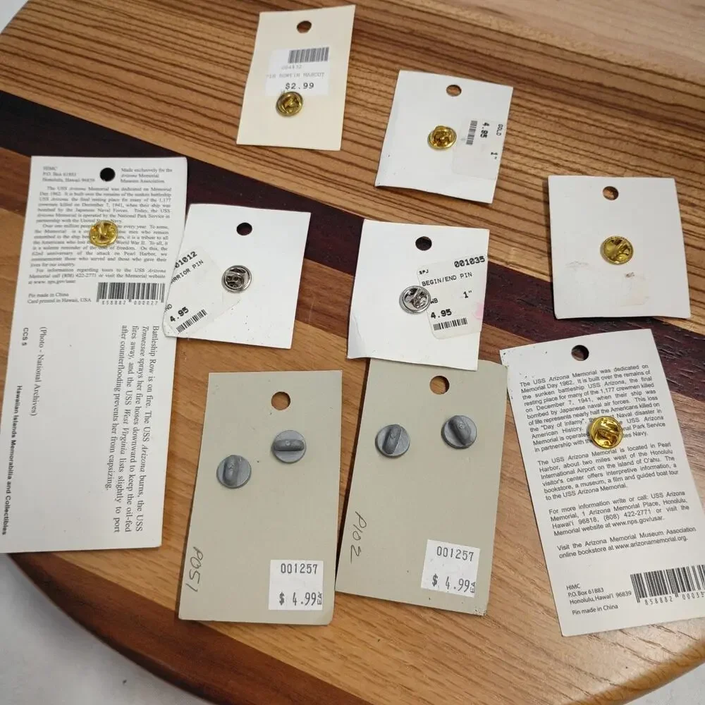 Set of Nine (9) Remembering Pearl Harbor Commemorative Pins World War 2 WWII